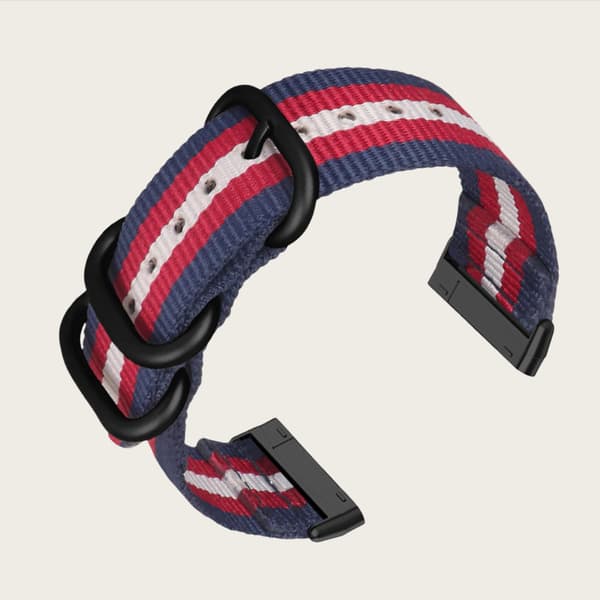 Nailonranneke Fitbit Versa 3/Senselle Blue+red+black