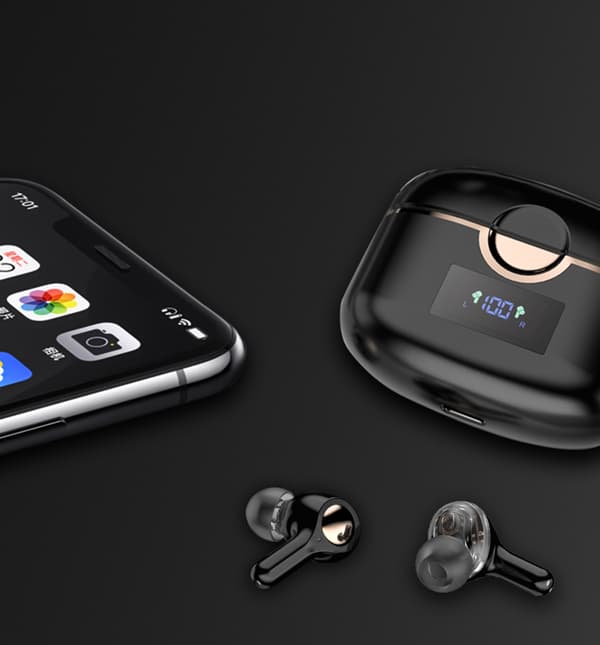 Trådløse Bluetooth 5.0 Dobbelt Dynamic Speaker høretelefoner Black
