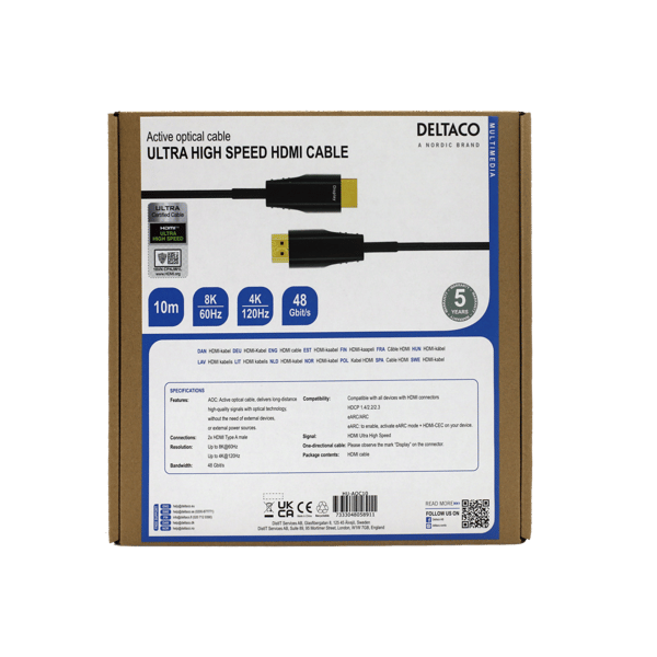ULTRA High Speed HDMI-cable, 48Gbps, 10m, black, AOC