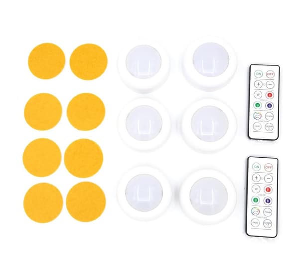 LED-kohdevalot - 6 valon ja 2 kaukosäätimen sarja
