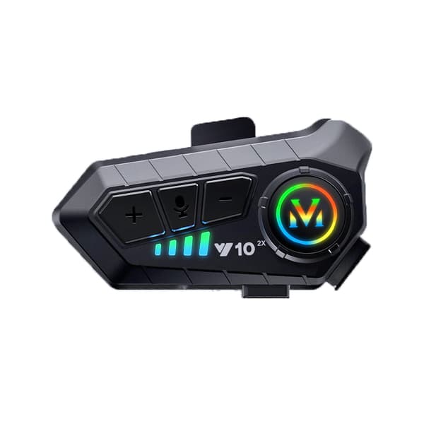 Bluetooth Intercom Headset for Helmets V10-2X Black Compatible with Multiple Devices Hard Mic