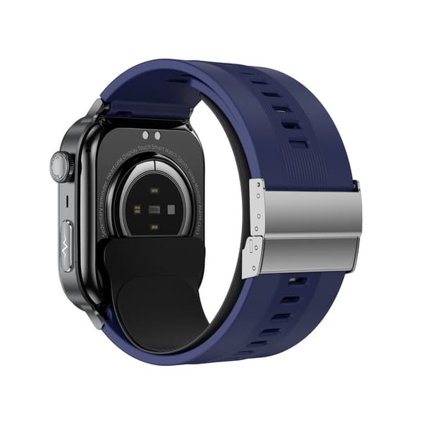 Smartwatch med blodtrycksmätning, EKG, pulsmätning och Bluetooth-samtal, kompatibel med Android och iOS Blue