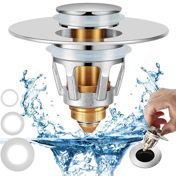 Pop-Up-avløpsstopper for baderomsvask Silver