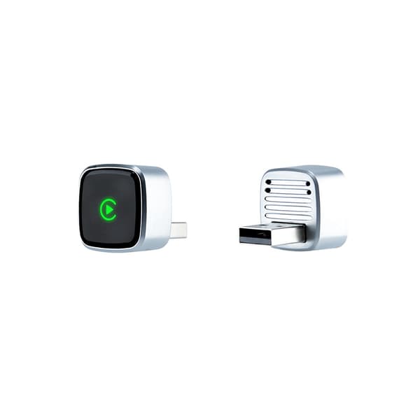 Trådløs CarPlay-adapter - D07 Sølv 2-i-1 for Apple og Android-telefoner
