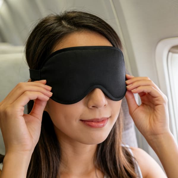 Mjuk 3D sovmask ögonmask för flygresor yoga vila Black