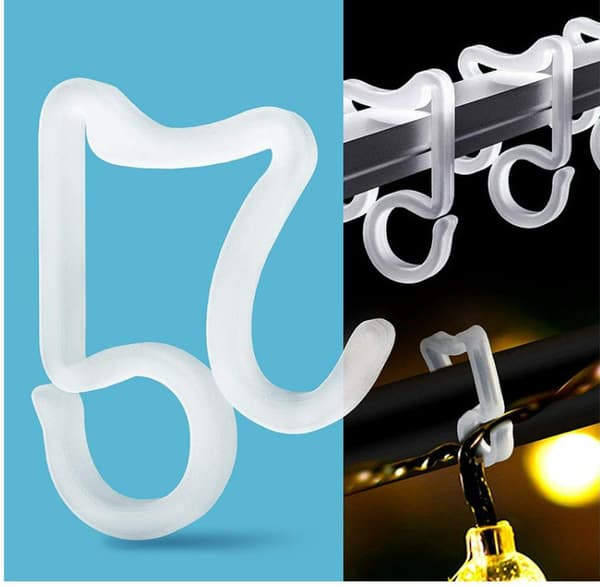 50-pack utomhuskrokar för ljusslingor Transparent