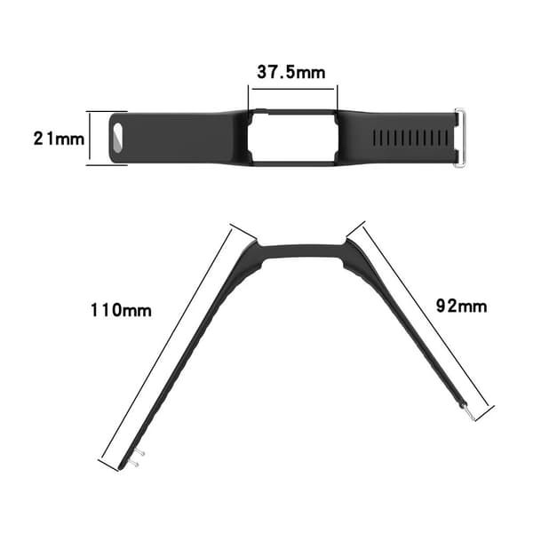 Silikon Erstatningsrem for Polar A360 A370 Black