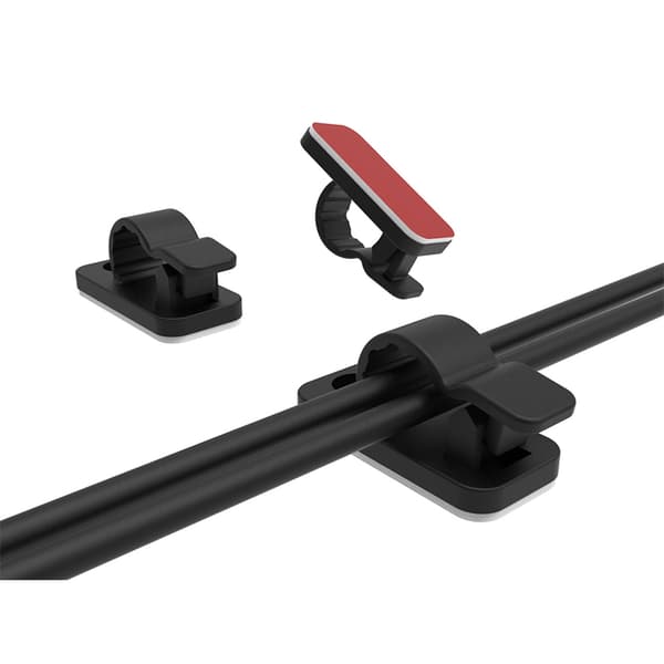 100 stk Kabelclips, selvklæbende ledningshåndtering Black