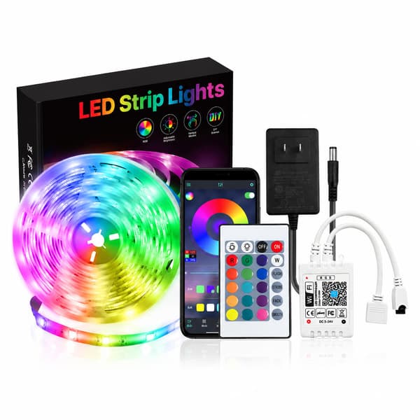 Smart LED Strip Lights Kit med WiFi og stemmekontroll, 40m 10 m