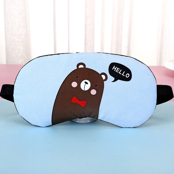 Sovmask med Gulligt Tryck Blue