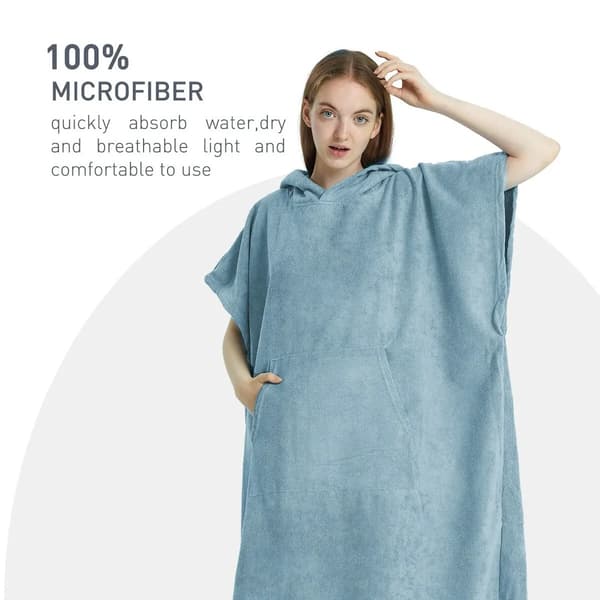Hurtigtørrende Mikrofiber Badekåbe Kappe 70x110cm - Blød, Let & Absorberende Blue