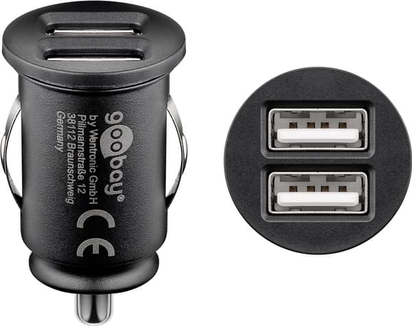 Dobbel USB-billader (24W)