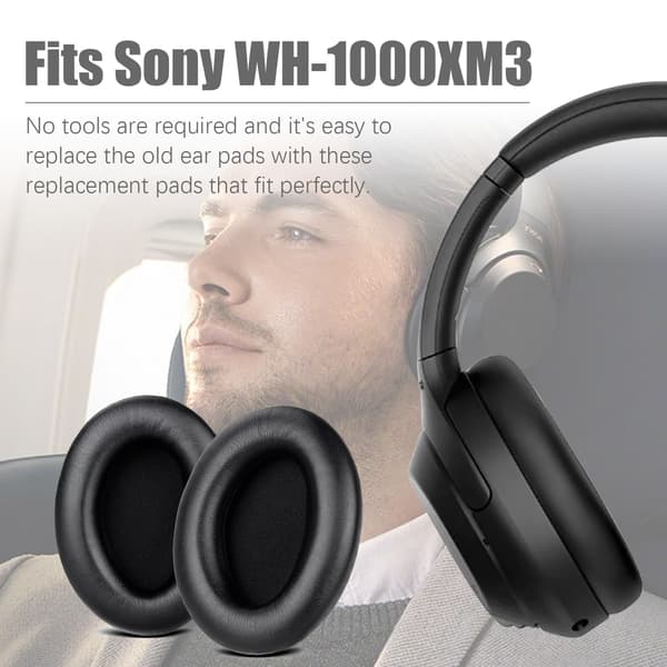 Øreputer til Sony WH-1000XM3, 1 par i Black
