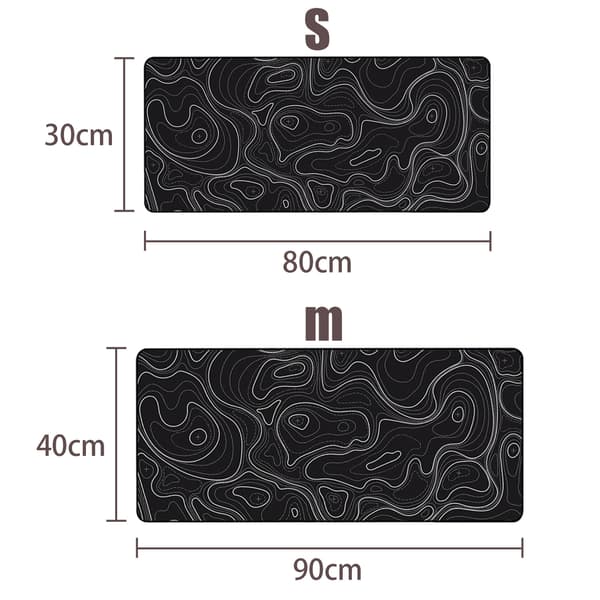 Stor musematte og skrivebordsunderlag Black S