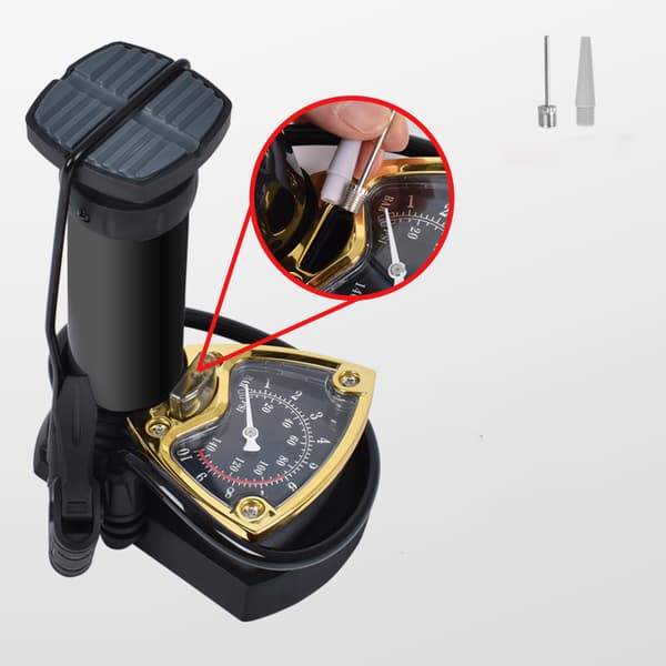 Kraftfull Fotpump med Manometer - Cykelpump