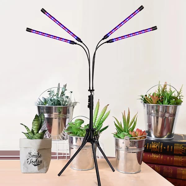 Sammenleggbar plantelampe med justerbart stativ og timer Black