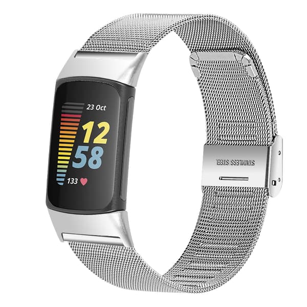 Urrem i rustfrit stål til Fitbit Charge 5 Charge 6 Silver
