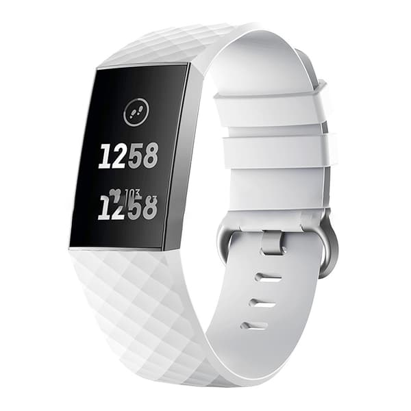 Hvid silikonerem til Fitbit Charge 4/3 - Stor