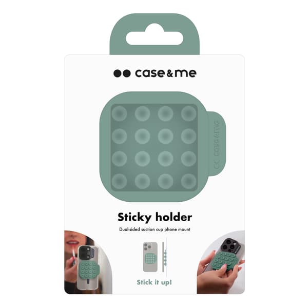 Silicone dual-sided suction cup holder, green
