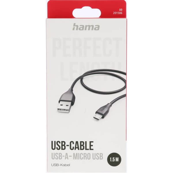 Laddkabel USB-A till Micro-USB Svart 1,5m