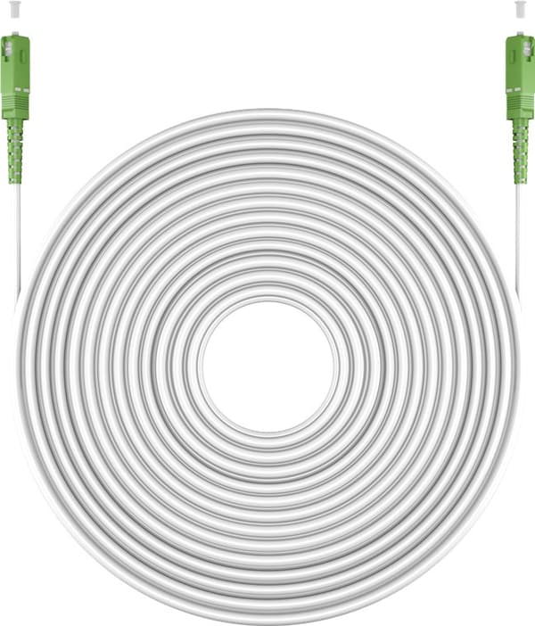 Fiberoptisk kabel (FTTH), Singlemode (OS2) White, vit (Simplex), 0,5 m