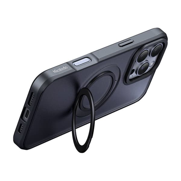McDodo PC-4932 MagSafe-deksel til iPhone 16 Pro med stativ (svart)