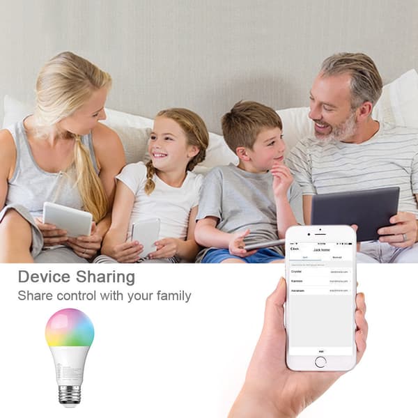 Wifi Smart LED-lampe RGB Multicolor dæmpbar 7,5W E27 White