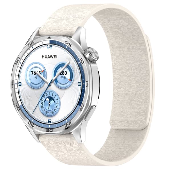Cloud Wood Grain Silicone Magnetic Strap White 20 mm