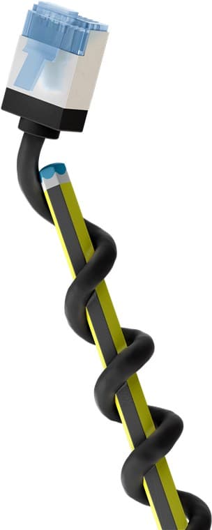 Ultra-fleksibelt netværkskabel CAT 6A, slim, U/FTP, sort