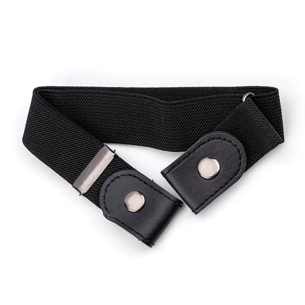Elastisk belte uten spenne (en størrelse), svart Black 2-pack