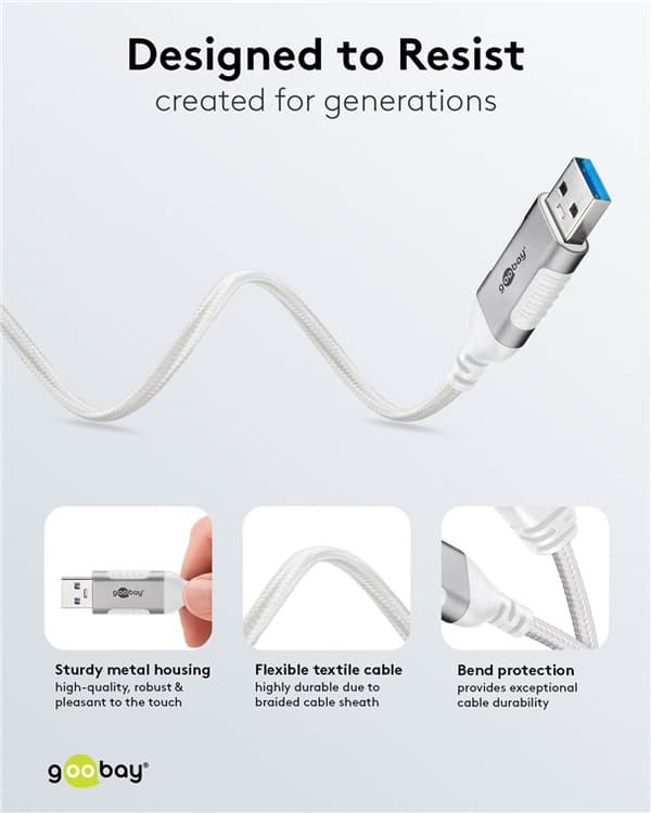Ethernet-kabel USB-A 3.0 til RJ45, Slim, 3 m