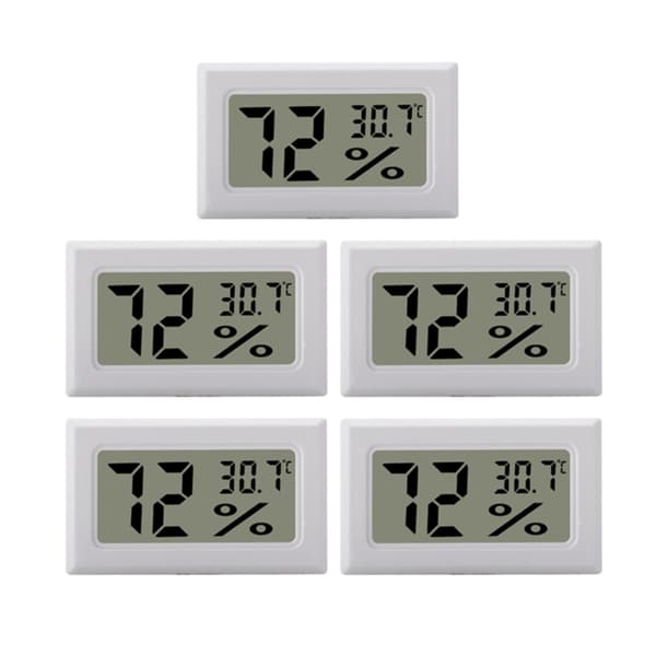 Mini digital hygrometer / termometer 5-pack White