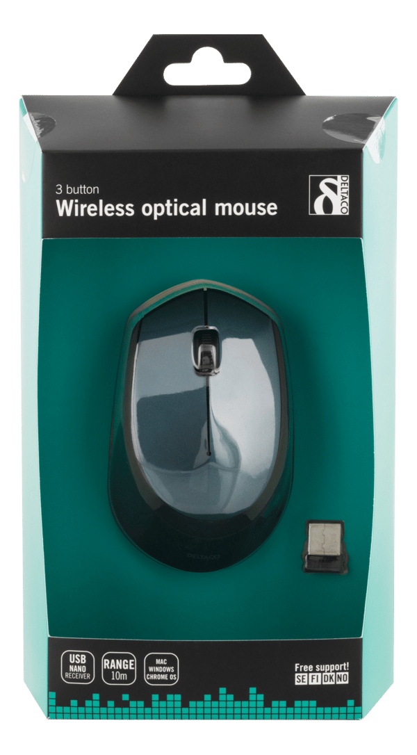 Wireless optical mouse 2.4GHz, 3 buttons w/ a scroll, green