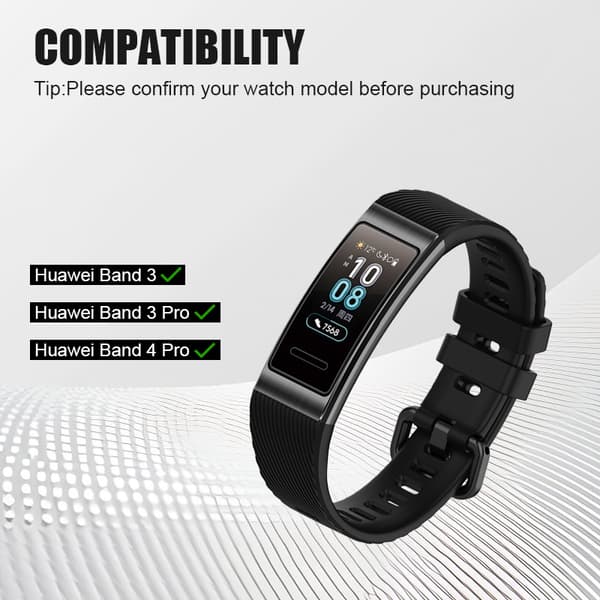 Huawei Band 3/3 Pro / 4 Pro Armbånd Sort TPU