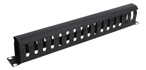 19" cable management, metal, finger duct feedthrough, 1U