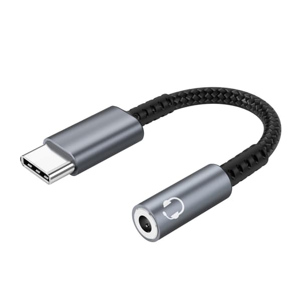 USB-C til 3,5 mm adapter til hovedtelefoner Grey
