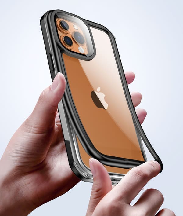 iPhone 13/13 Pro vedenpitävä kotelo musta/harmaa/läpinäkyvä