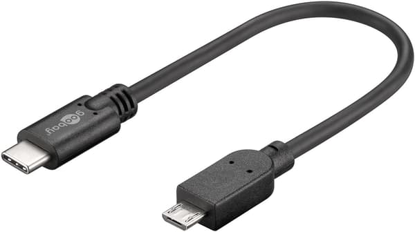 USB-C™ till Micro-B-kabel, OTG, 0,2 m, svart