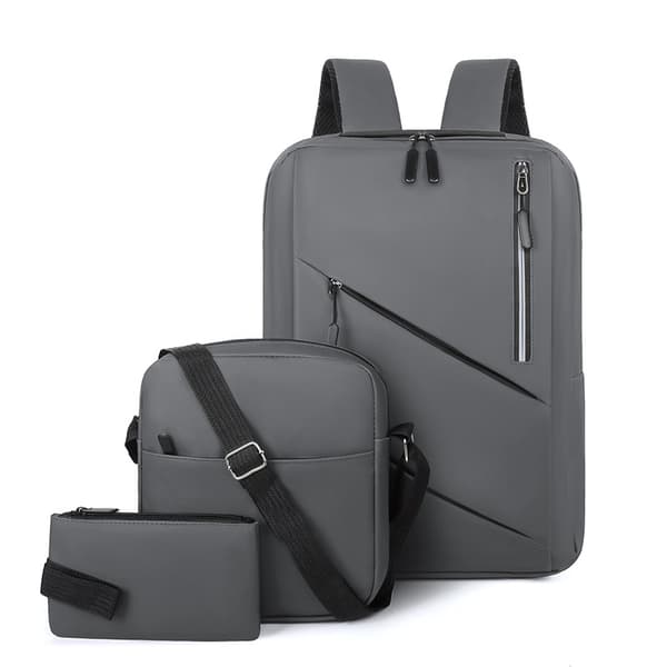 Business Commute 3-Piece Backpack Set , Lightweight Grey
