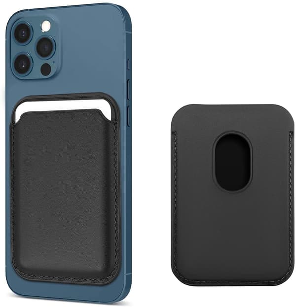 Magnetisk kortholder til iPhone 12/13 serie PU læder Sort