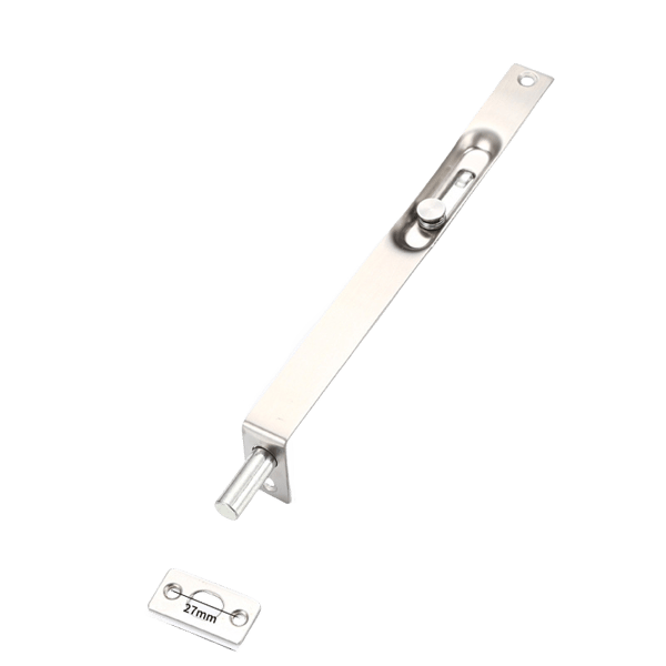 Diskret dørlås i rustfrit stål, 18 mm bred 8-inch