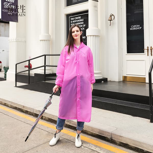 Regnponcho med huva Pink M