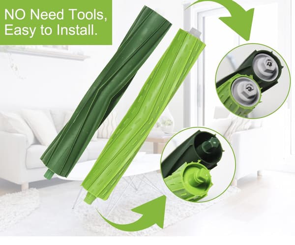 Gummiborste / Rullborste 4-pack Green iRobot Roomba e/i/j series