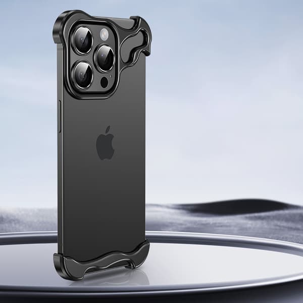 Unikt metallramsfodral med linsskydd för iPhone 13 Pro Black