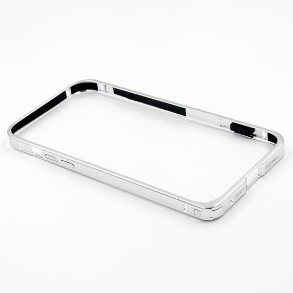 Stötfångarfodral i aluminiumlegering för iPhone 15 Plus Silver