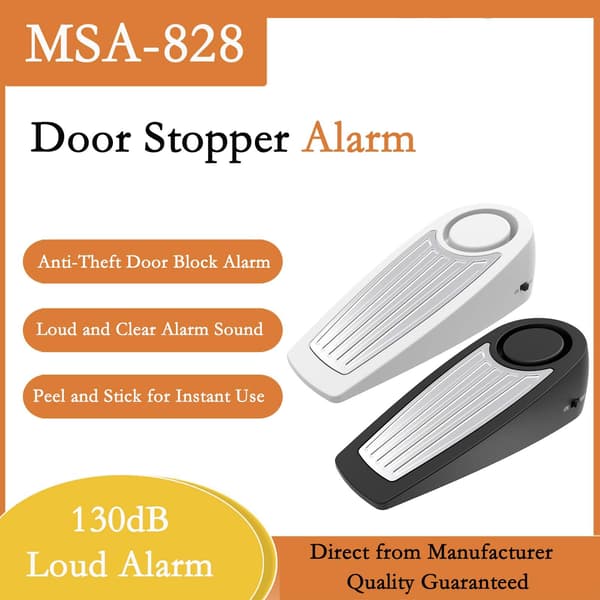 Dørstopper Vibrationssensor Alarm - 130dB Tyverisikringssystem