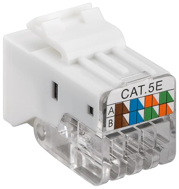 Keystone-modul RJ45-koppeling CAT 5e, UTP, 100 MHz