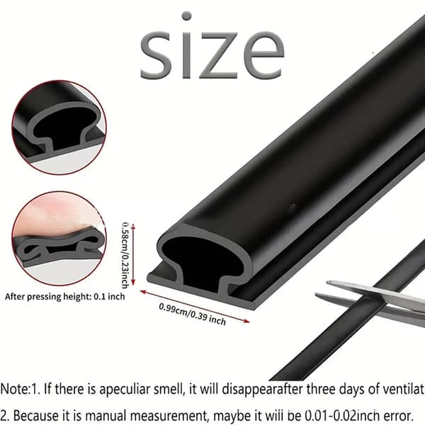 TPE Dørtetningslist 6 Meter Black