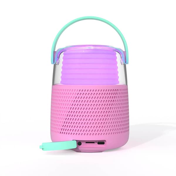 Högtalare Karaoke Kit Mic LED Rosa
