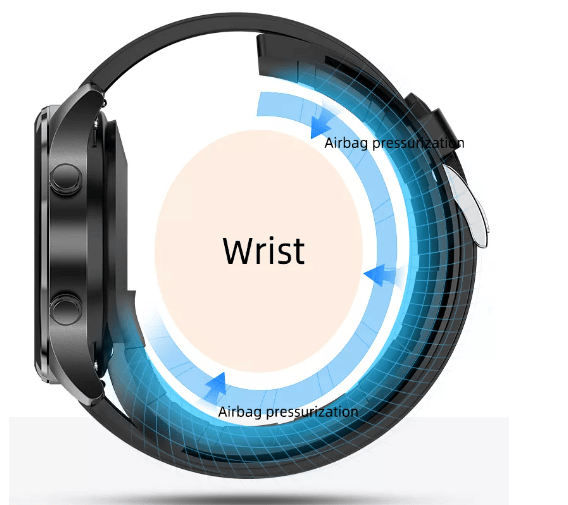 Smartwatch med blodiltnings- og blodtryksmåler Black